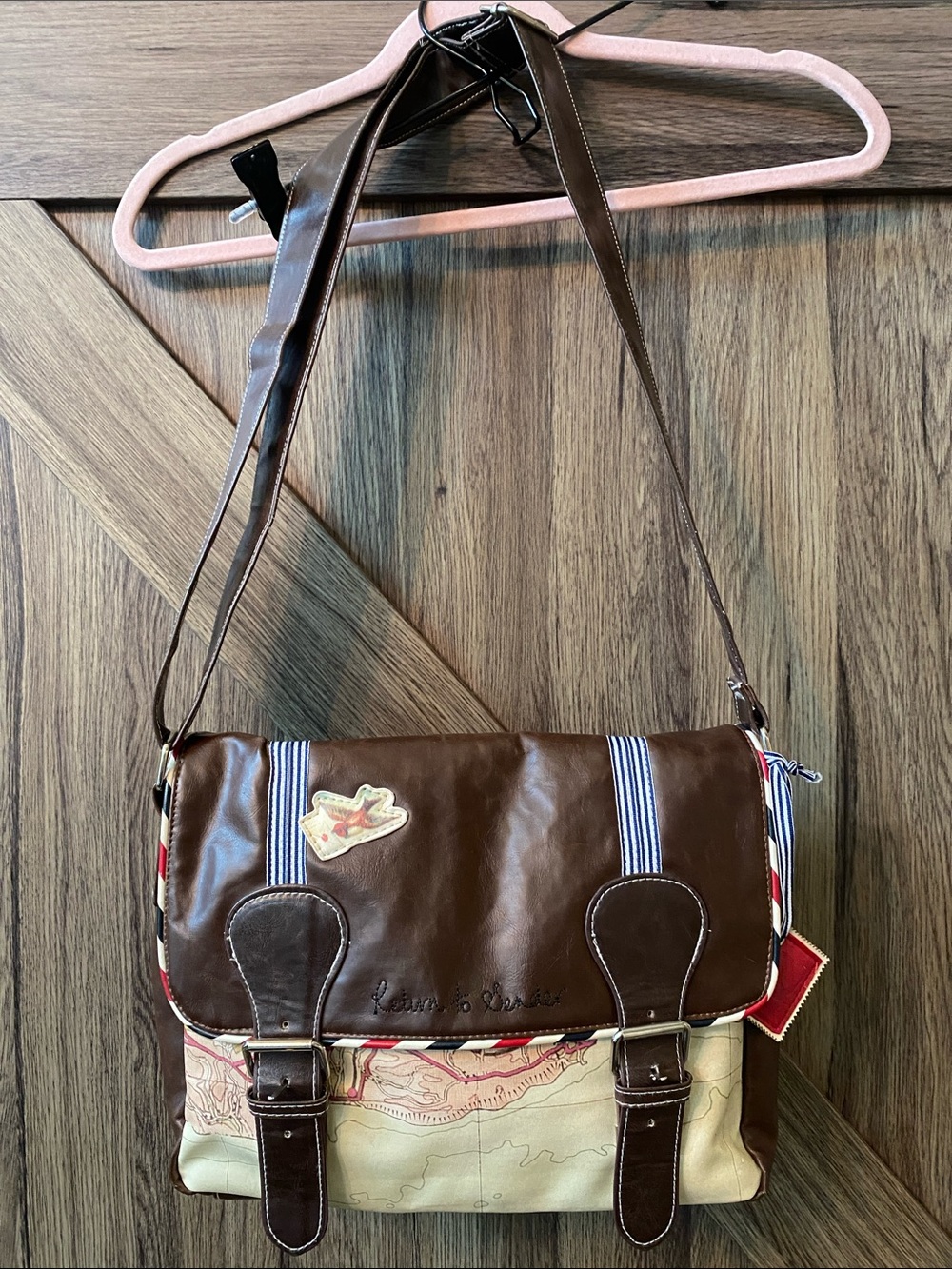Disaster Designs Paper Plane Map Satchel Messenger Bag Retro Travel S.W.A.L.K.